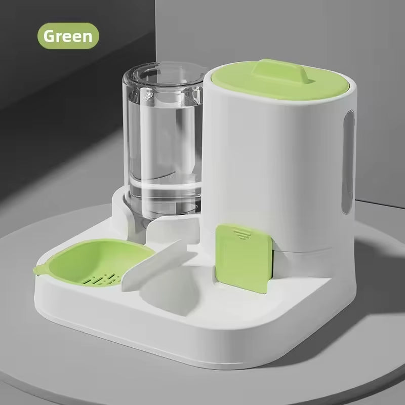 Best Sell 2-In-1 PP Automatic Pet Feeder Water Dispenser 800Ml+1600Ml Capacity for Dogs Cats Small Animals Anti-Slip Slow Feeder