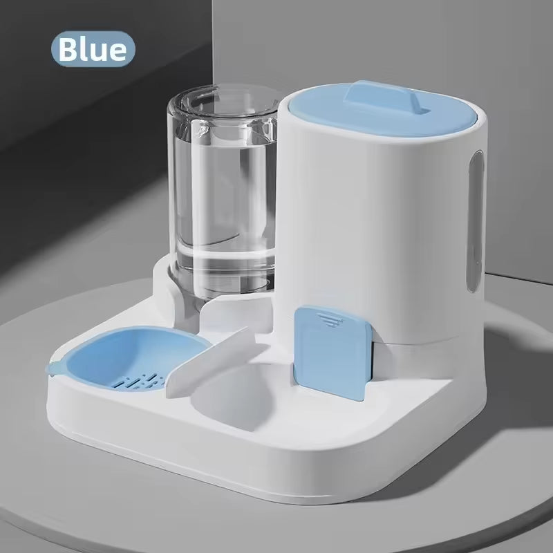 Best Sell 2-In-1 PP Automatic Pet Feeder Water Dispenser 800Ml+1600Ml Capacity for Dogs Cats Small Animals Anti-Slip Slow Feeder